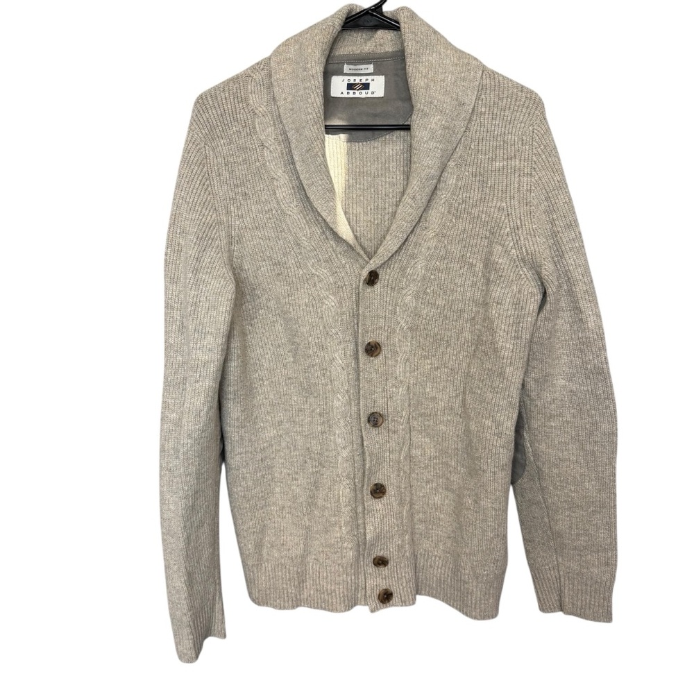 Grandpa Core‎ Cableknot Oatmeal Sweater Cardigan with Elbow Patches Sz m/l best